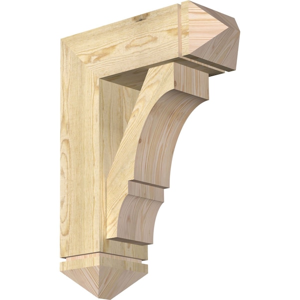 Ekena Millwork Balboa Arts and Crafts Rough Sawn Bracket w/ Offset Brace, Douglas Fir, 8"W x 22"D x 30"H BKT0806X22X30BOA03RDF - main